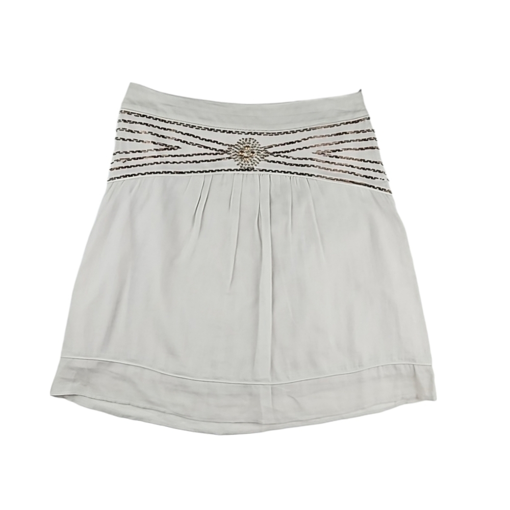 Gold Beaded Vintage Cream Color Skirt
